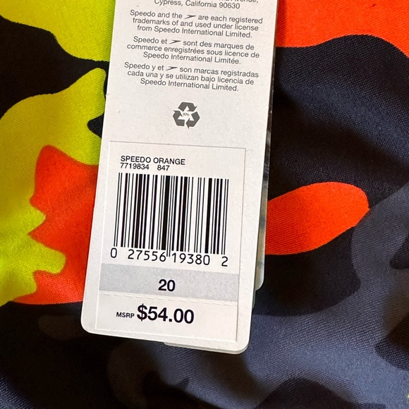 Speedo Youth Competitive Pro LT Swimsuit - Black/Orange/green cami - size 20 - Picture 2 of 8